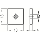 ABB - Dado in metallo M6 18x18x4 (100) 18/18.