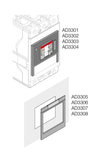 ABB - Placca lucida XT2 3P montata su piastra flange ro.