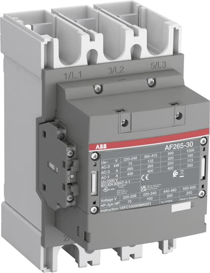ABB - AF265-30-11-13 100-250V 50/60Hz / DC Contactor 3P 265A 100-250VAC/D. AF265301113