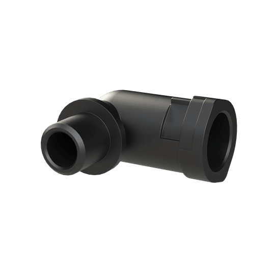 ABB - Connettore a 90 gradi per tubo M12 DN10 IP66 nero per linee elettriche.