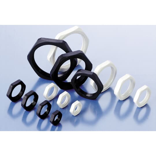 ABB - Ghiera in nylon PA6 PG07 nera per bloccaggio efficace. BMN-07