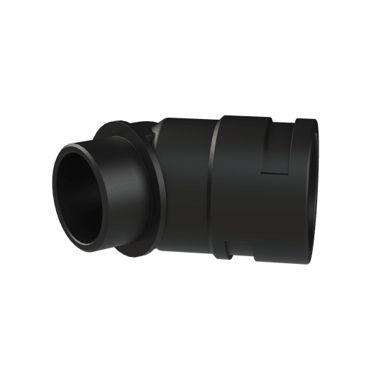 ABB - Raccordo 45 gradi DN36 M40 in PA6 nero IP66 CSA per applicazioni industriali.