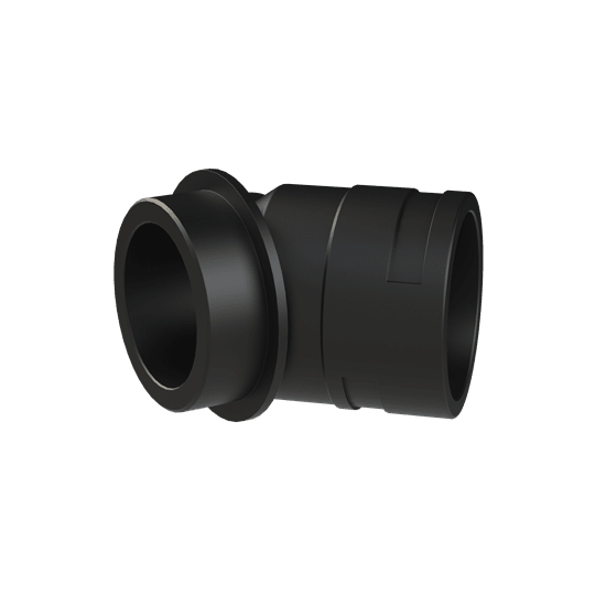 ABB - Raccordo 45 gradi DN48 M63 in PA6 nero IP66 CSA per condotti da 48 mm, resistente alle intemperie.