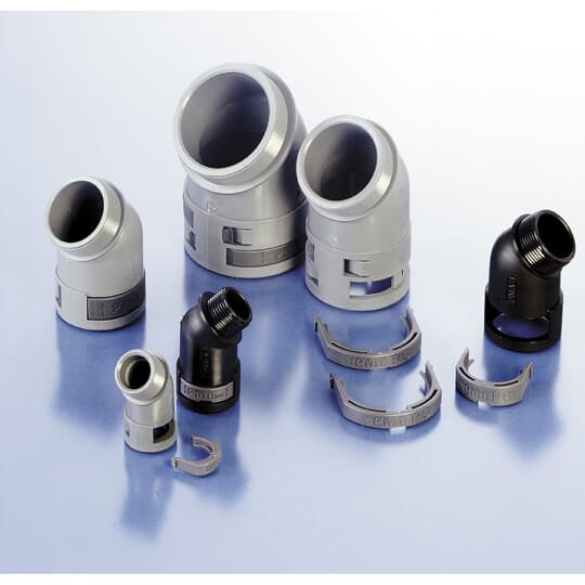 ABB - Raccordo 45 gradi DN27 1/2 NPT PA6 nero IP66 per conduttore 45 gradi 1/2 NPT NW17 IP66 nero.