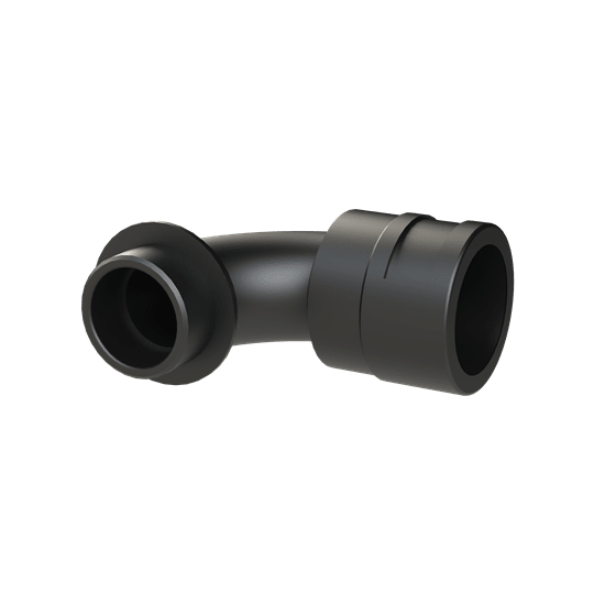 ABB - Raccordo 90° curvo M32 DN32 PA6 IP68 nero per applicazioni industriali.