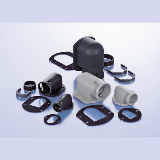 ABB - Raccordo a flangia 90 gradi DN23 PG21 in PA6 nero IP66.