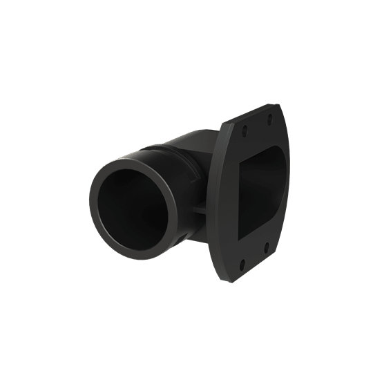 ABB - Raccordo a flangia 90 gradi DN36 PG36 PA6 nero IP68. BVOV-P366