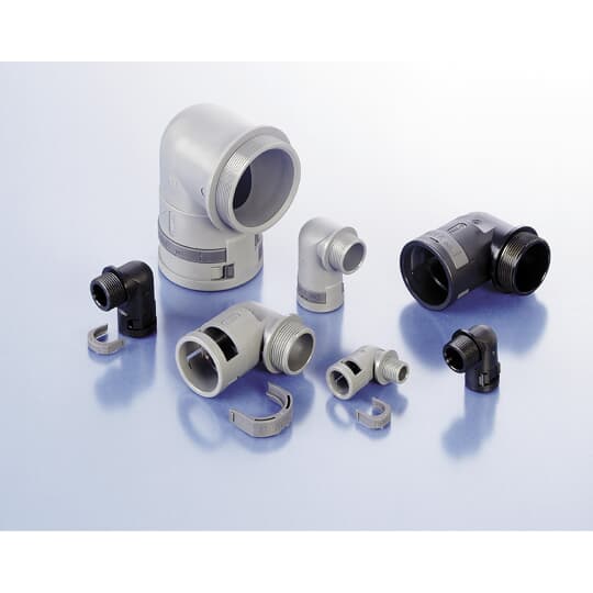 ABB - Conduttore da 90 gradi PG9 in nylon 10 mm nero IP66 con raccordo da 90 gradi DN10 PG9 in poliammide 6 nero IP66. BVWD-P090GT-11