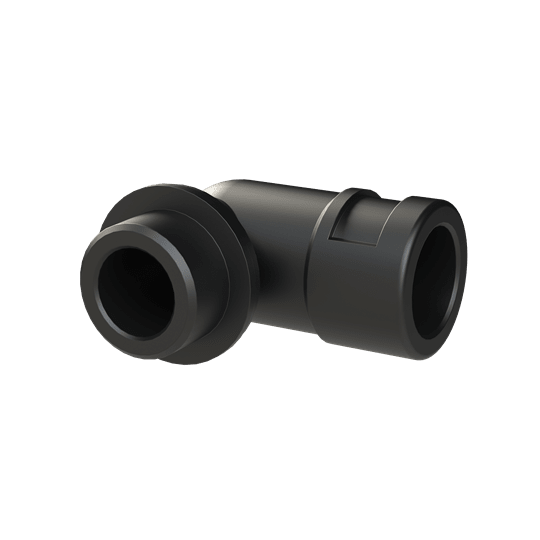 ABB - Raccordo 90 gradi M20 in nylon nero IP68 per condotti da 12 mm, certificato CSA.
