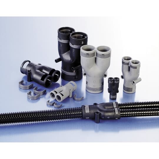 ABB - Raccordo a Y in PA6 nero IP68 per tubi DN12, DN10 e DN10.