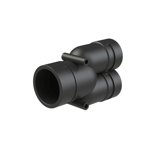 ABB - Raccordo a Y DN48+DN36 in PA6 nero IP68 per connessioni impermeabili.