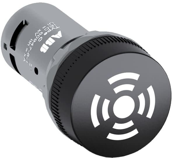 ABB - Buzzer pulsante compatto nero CB1-632B, senza luce, 110-130V AC.