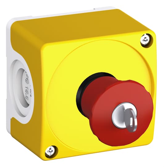ABB - Assembled Enclosure with Emergency Stop - Yellow/Light grey CEPY1-1006 CUST. PL. 1F SG. CHIAVE 2NC
