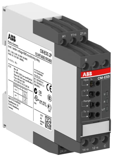ABB - CM-ESS.2P Voltage monitoring relay 600V, AL. 24-240 VCA/CC-P-IN.