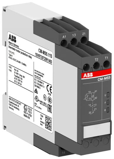 ABB - CM-MSS.11P Therm. motor protec. relay 24-240 VAC/DC1 NC E 1 NA ATE. CMMSS11P