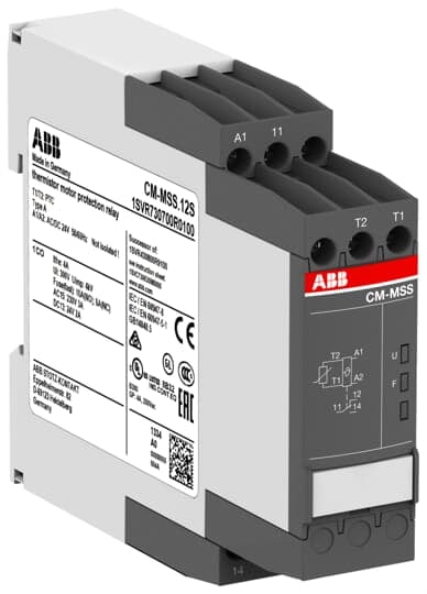 ABB - Protezione termica e rele' per motore CM-MSS.12P con alimentazione 24 VAC/DC1 C/O e molla integrata.