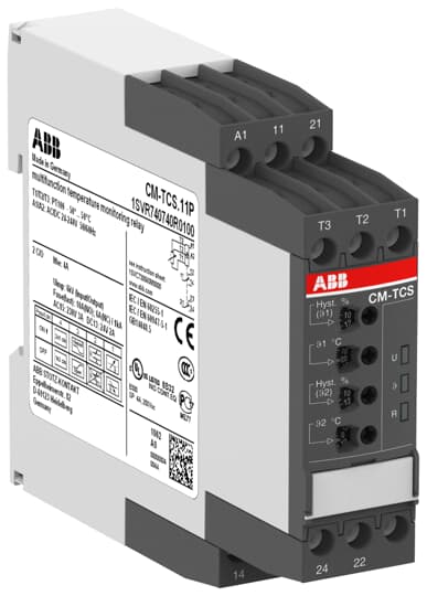 ABB - CM-TCS11P Temperature monitoring relay -50 +50?C, 24-240VAC/DC-P-IN.