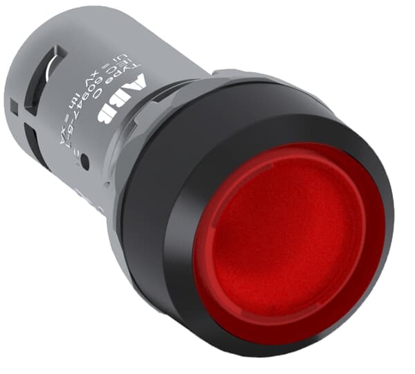ABB - Red compact pushbutton CP1-11R-10 puls. comp. lum.