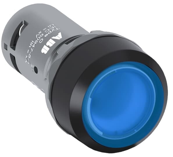 ABB - Pulsante a filo luminoso 220V blu compatto.