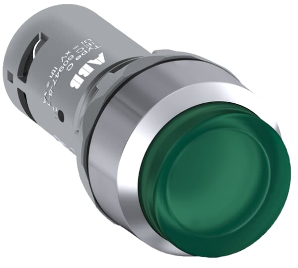 ABB - Green compact pushbutton CP3-31G-10 puls. comp. lum.