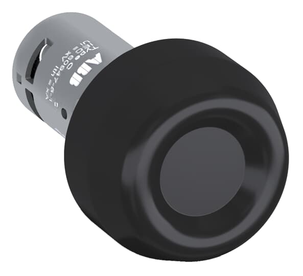 ABB - Black compact heavy duty pushbutton CP6-10B-02.