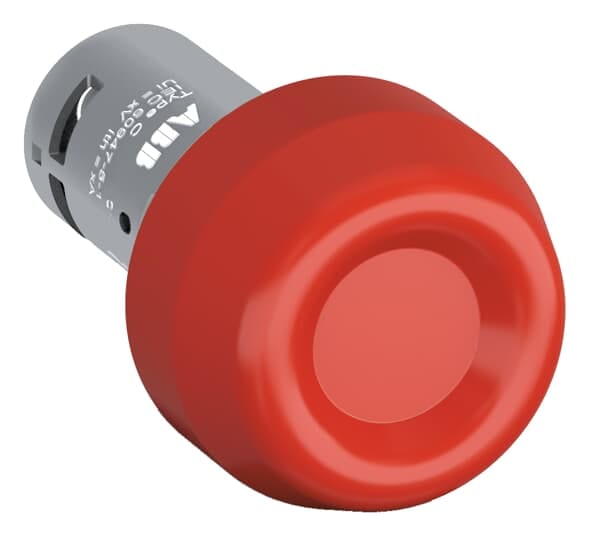 ABB - Red compact heavy duty pushbutton CP6-10R-20: durable and reliable for industrial use.