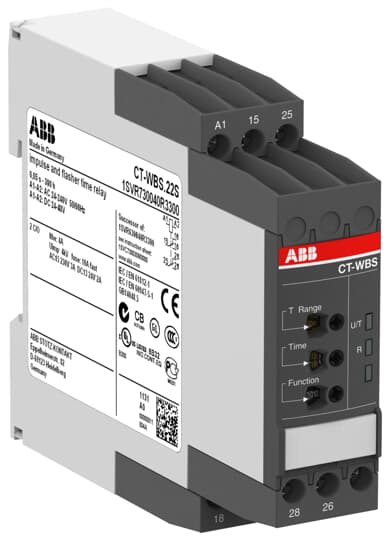 ABB - CT-WBS.22S Timer Mult 24-240VCA, 24-48CC - Ideale per il controllo preciso dei tempi di funzionamento.
