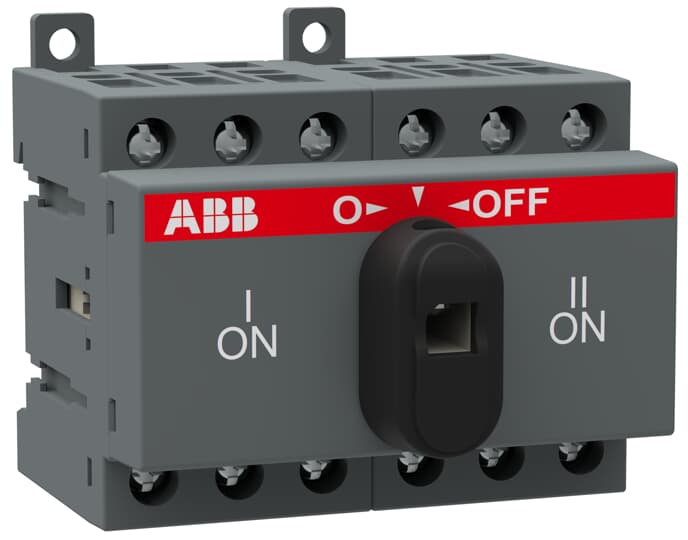 ABB - Sezionatore 3P commutatore 25A, manuale, I-O-II operation, open transition.