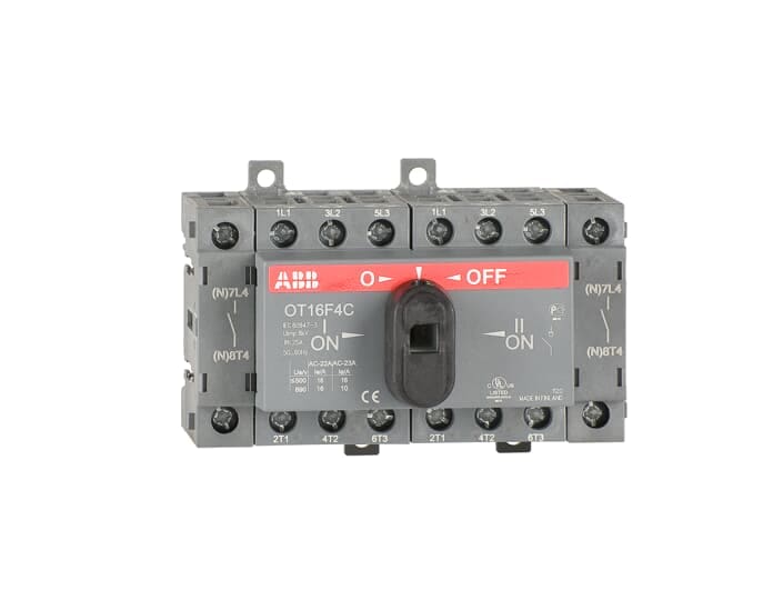 ABB - SEZIONATORE 4P COMMUTATORE 16A Manual change-over switch, I-O-II -operation, open transition OT16F4C