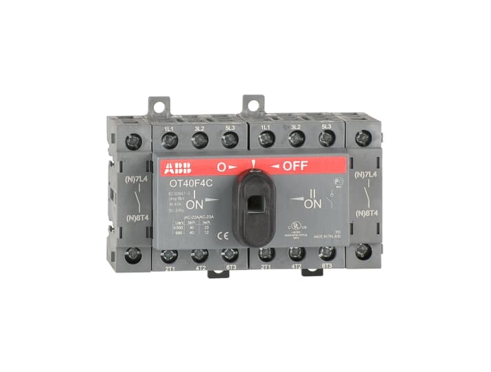 ABB - Manual change-over switch I-O-II operation open transition OT40F4C SEZIONATORE 4P COMMUTATORE 40A.