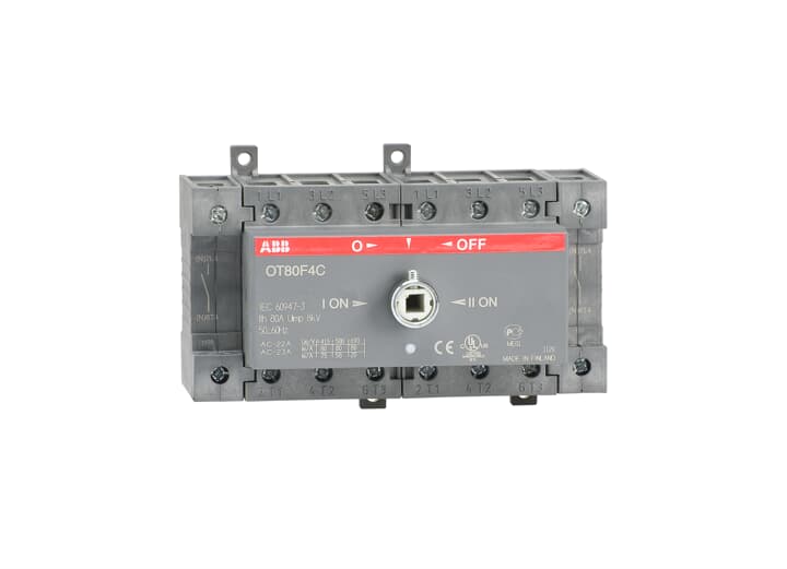 ABB - Sezionatore 4P commutatore 80A, manuale, I-O-II operation, open transition. EE 241 4