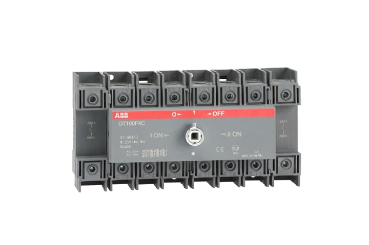 ABB - Sezionatore 4P commutatore 100A, manuale, I-O-II operation, open transition.