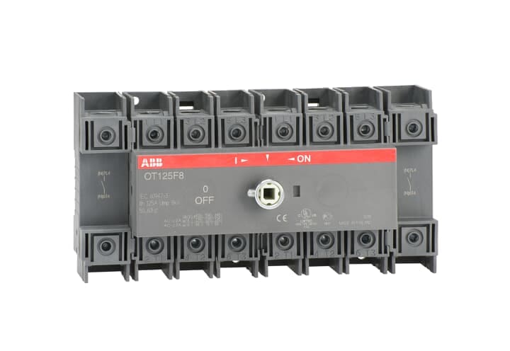 ABB - Front operated switch-disconnector OT125F8 8P 125A: ideale per interruzioni rapide e sicure delle linee elettriche.