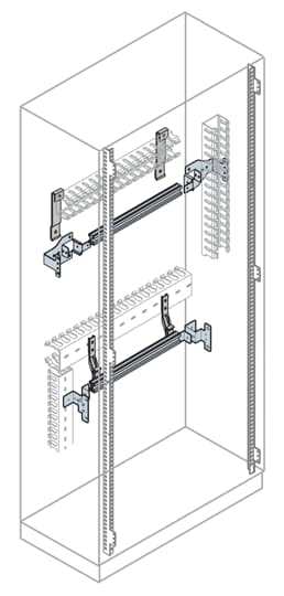 ABB - Guida DINRAIL L=600mm (18 MOD) Kit con Supporto Frontale.