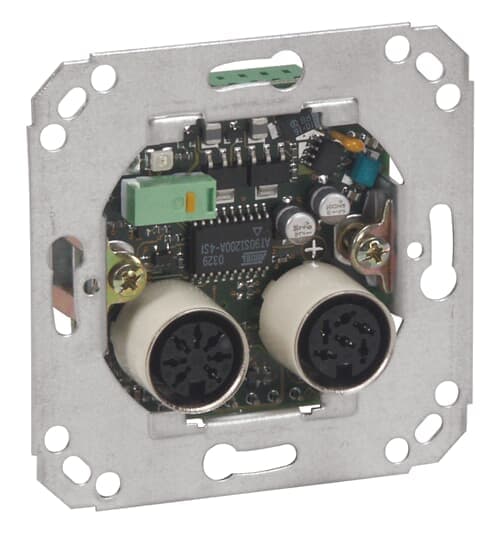 ABB - Modulo chiamata EI 994 con pulsante e 2 prese monitorate, Pulsante chiamata 73073D3 con presa 6P e 7P.