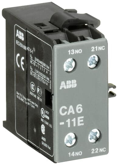 ABB - CA6-11E Auxiliary Contact 1NO/1NC CONTATTO AUS.LAT. 1NA+1NC X B6/B.