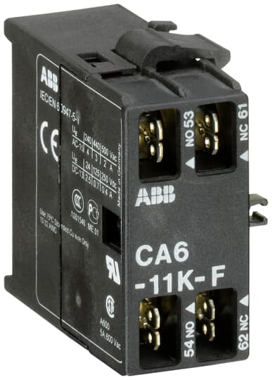 ABB - CA6-11K-F Auxiliary Contact 1NO/1NC AUS.LAT. 1NA+1NC X K6/KC6.