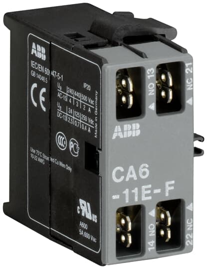 ABB - CA6-11E-F Auxiliary Contact 1NO/1NC CA6-11EF CONT. AUS.LAT. 1NA+1NC X B6/B7-