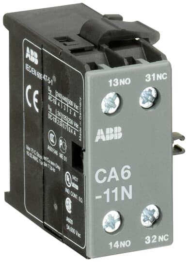 ABB - CA6-11N Auxiliary Contact 1NO/1NC CONTATTO AUS.LAT. 1NA+1NC X B6/B.