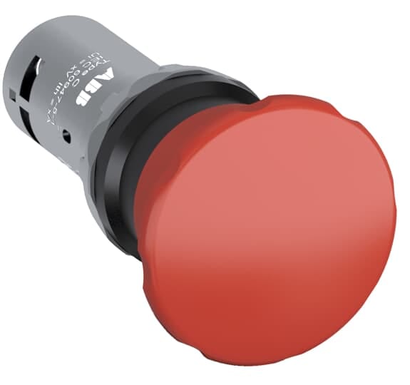 ABB - Fungo Pulsante Rosso Compatto CPM3-10R-11, 1NA+1N, Installazione Facile.