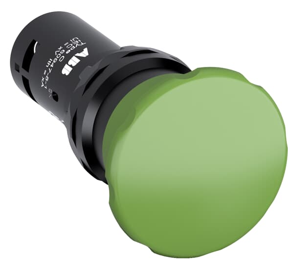 ABB - Fungo Pulsante Verde Compatto CPM3-10G-11, 1NA+1N, Installazione Veloce.