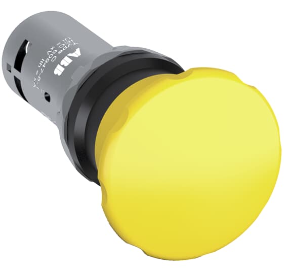 ABB - Pulsante a fungo compatto giallo CPM3-10Y-11 con 1NA+1 contatto.