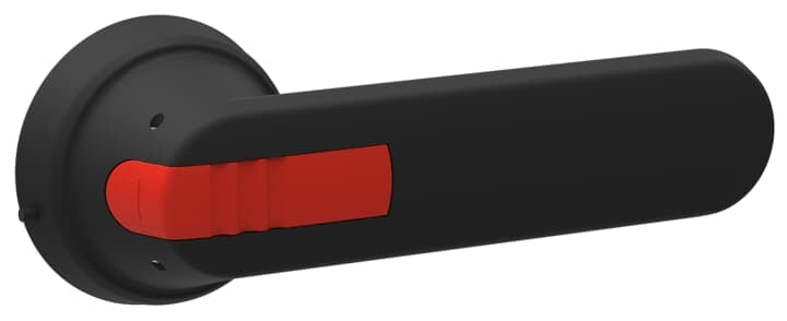 ABB - Maniglia nera con indicazione I-O e ON-OFF, bloccabile con 3 lucchetti in posizione O, interblocco porta in posizione I, disattivabile, IP 65.