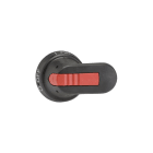 ABB - Maniglia nera con indicazione I-O e ON-OFF, bloccabile con 3 lucchetti in posizione O, interblocco porta in posizione I, disattivabile, IP 65.