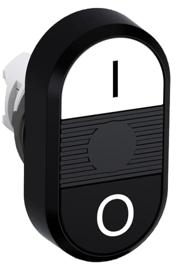 ABB - Modular Double Pushbutton White/Black MPD6-11B P. Doppio