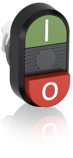 ABB - Green/Red Modular Double Pushbutton MPD13-11B P. DOPPIO I/0 VER-ROS