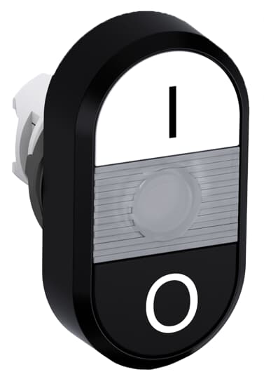 ABB - Modular Double Pushbutton White/Black MPD6-11C P. DOPPIO LUMINOSO TRASP