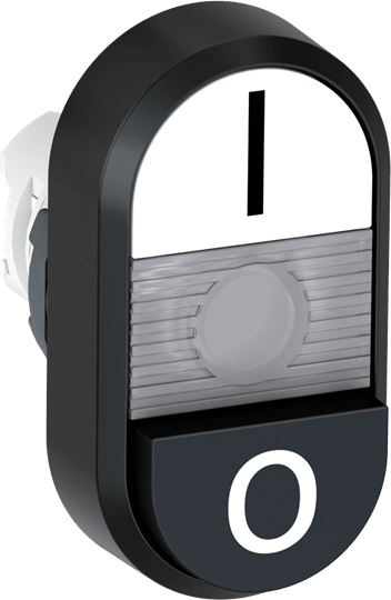 ABB - Modular Double Pushbutton White/Black MPD17-11C P. DOPPIO LUMINOSO TRASP