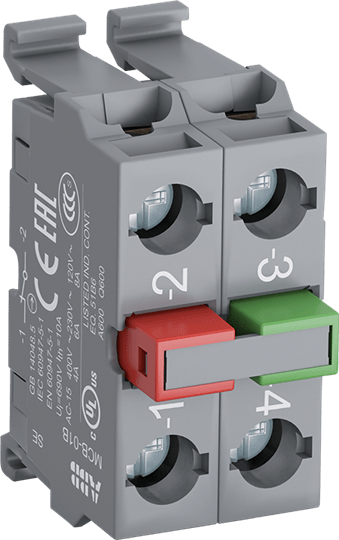 ABB - Contact Block MCB-11B Contatto Assemblato 1NA+1NC su Barra DIN.