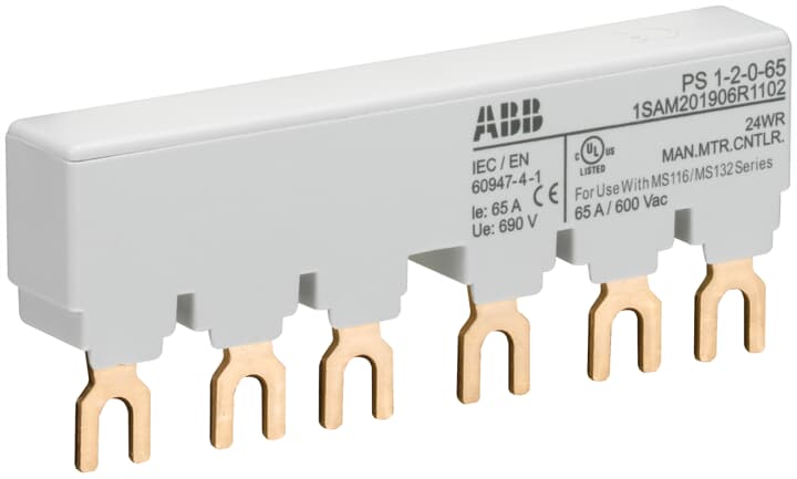 ABB - PS1-2-0-65 3-phase busbar e PS1-2-0 barre coll. x 2 MS116/132. EP 116 6